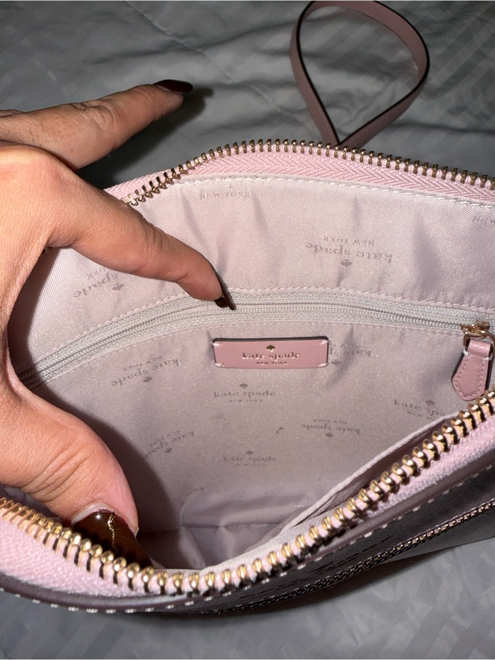 Kate Spade Sadie Large Crossbody Tutu Pink Saffiano Leather - Picture 6 of 11